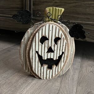 4 for $20 - black and white rustic Jack o lantern